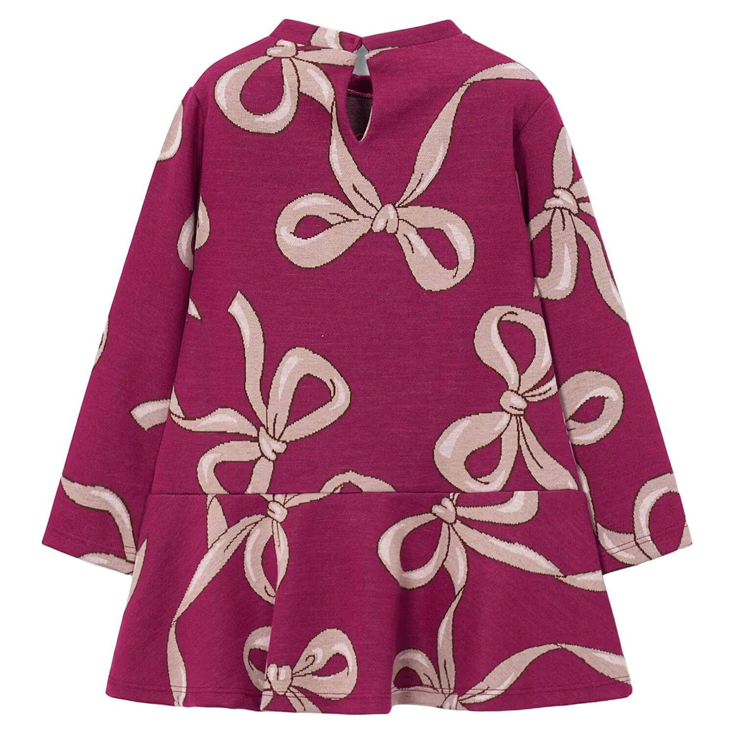 Girls Pink Jacquard Dress Set, 1, hi-res