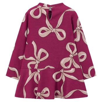 Girls Pink Jacquard Dress Set