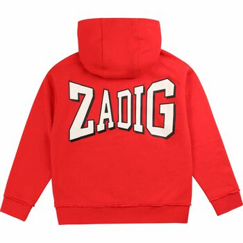 Boys Bright Red Hooded Top