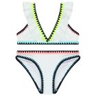 مايوة بكينى بنات مطرز باللون الأبيض, 1, hi-res