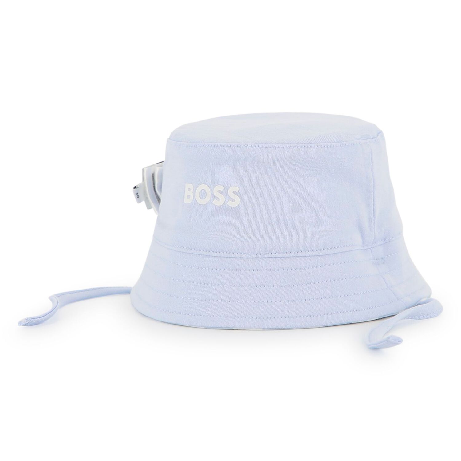 Baby Boys Blue & White Striped Logo Reversible Hat, 1, hi-res