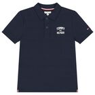 Boys Navy Blue Logo Polo Shirt, 1, hi-res