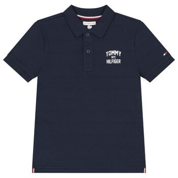 Boys Navy Blue Logo Polo Shirt
