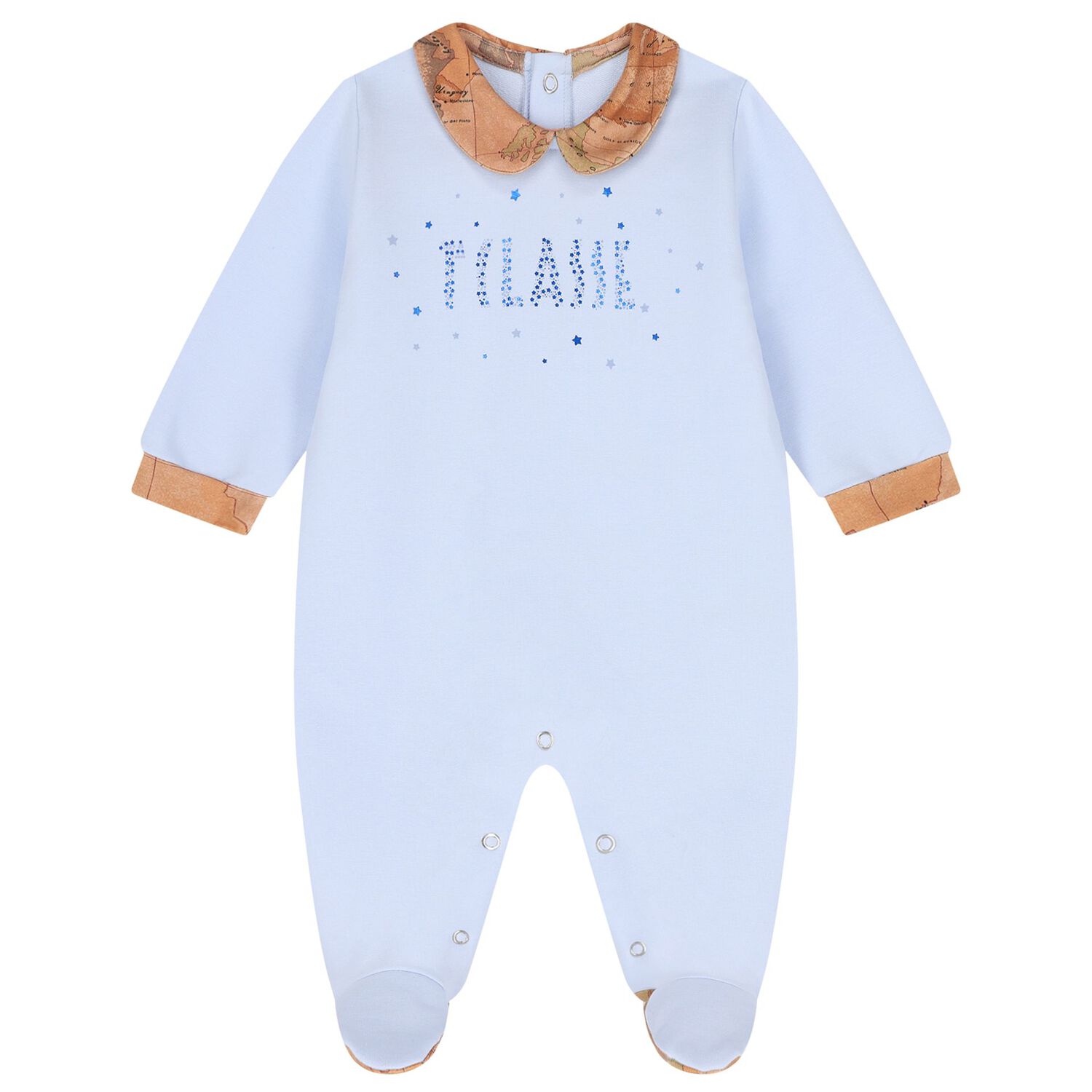 Baby Boys Blue & Beige Geo Map Babygrow Gift Set, 1, hi-res image number null