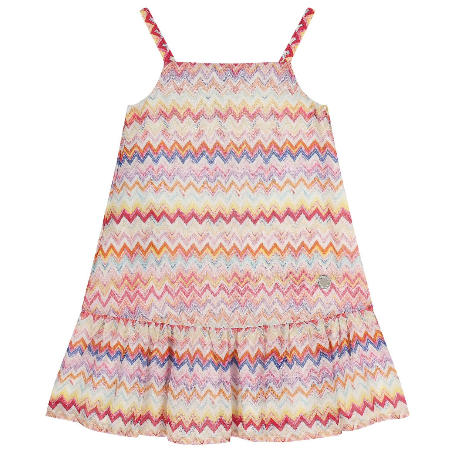 Girls Multi-Coloured Zigzag Dress, 1, hi-res