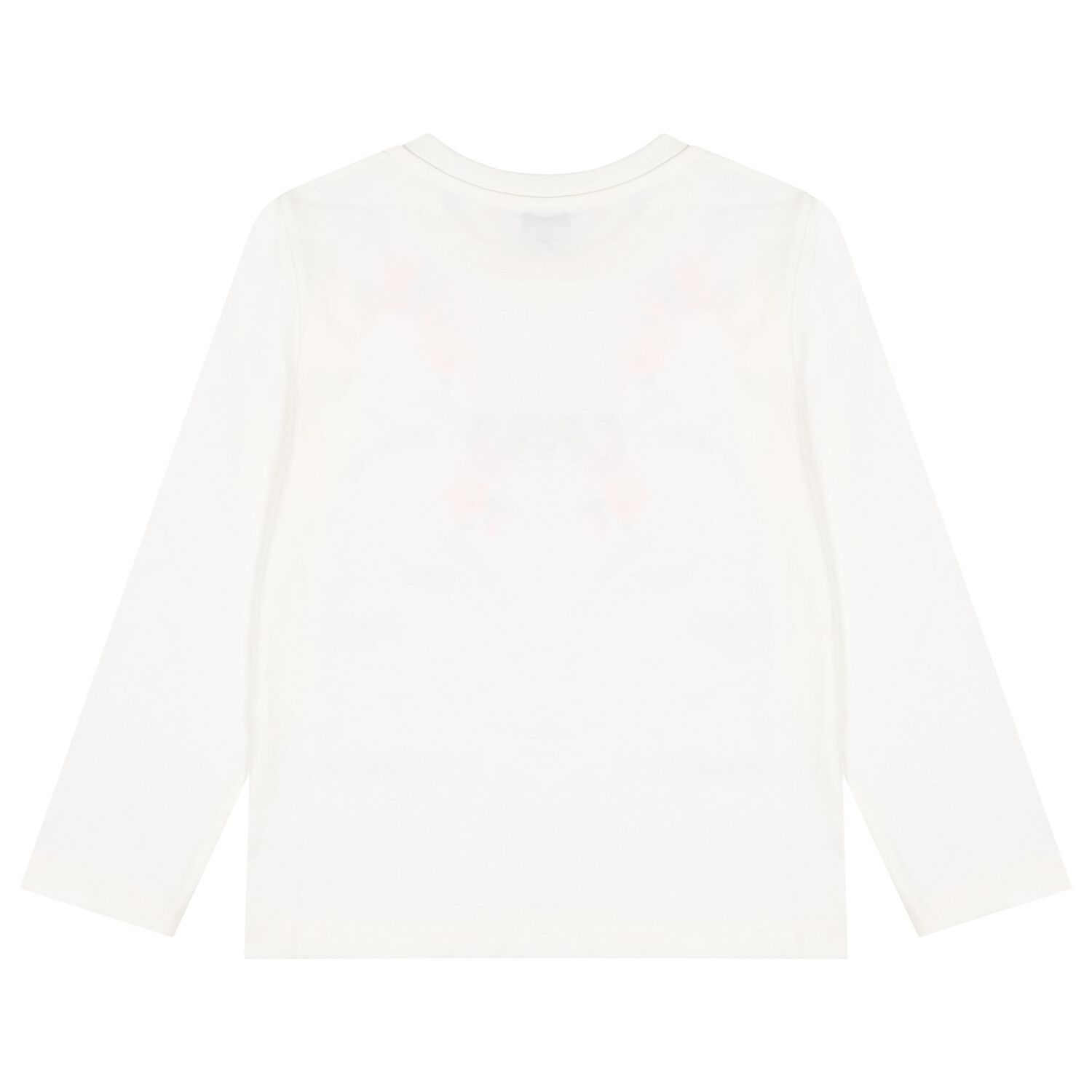 Girls Ivory Floral Logo Long Sleeve Top, 1, hi-res