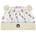 White Teddy Bear Logo Babygrow Gift Set, 1, hi-res