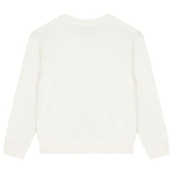 Girls Ivory Teddy Bear Logo Sweatshirt