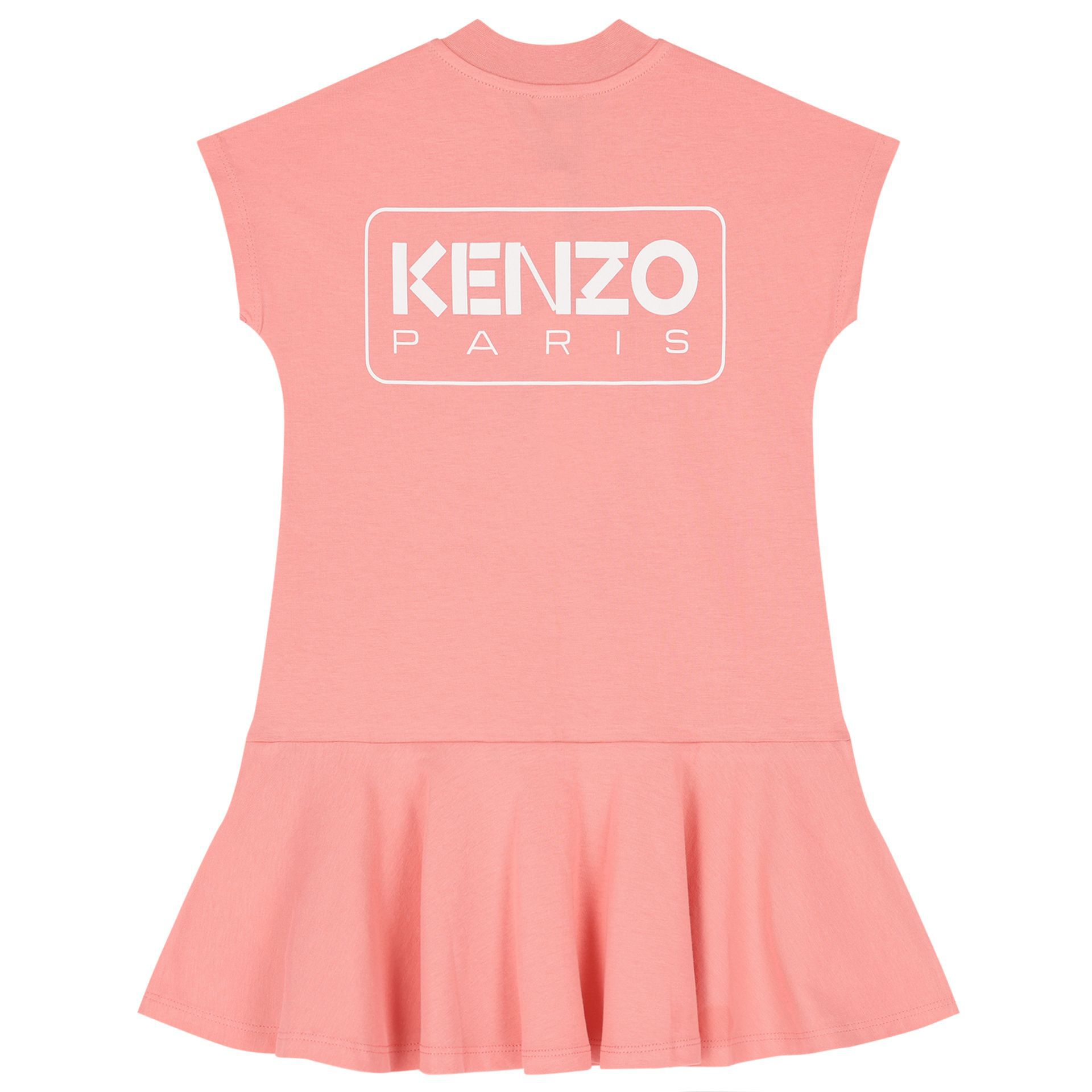 KENZO KIDS Girls Pink Logo Dress | Junior Couture