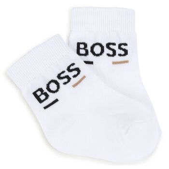 Baby Boys White Logo Socks ( 3-Pack )