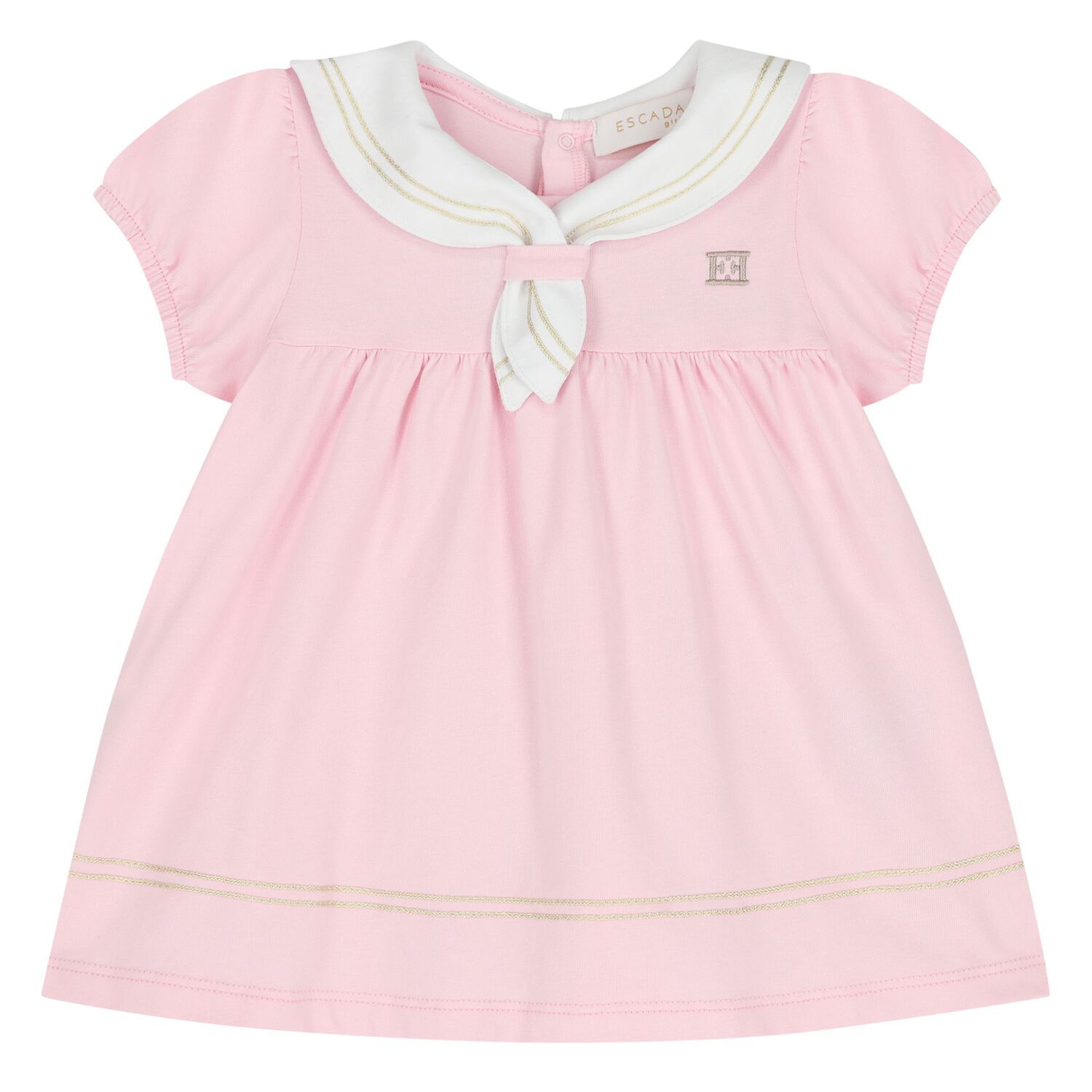 Baby Girls Pink & White Logo Dress Set, 1, hi-res