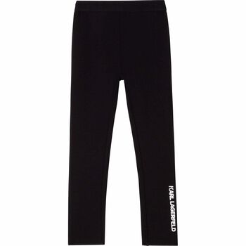 Girls Black Logo Leggings