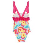 Girls Pink Flower Swimsuit, 1, hi-res