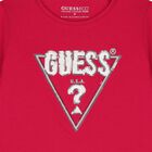 Girls Pink Logo Long Sleeve Top, 2, hi-res