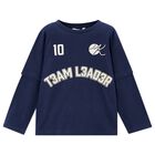 Boys Navy Blue Long Sleeve Top, 1, hi-res
