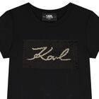 Girls Black Logo T-Shirt, 1, hi-res