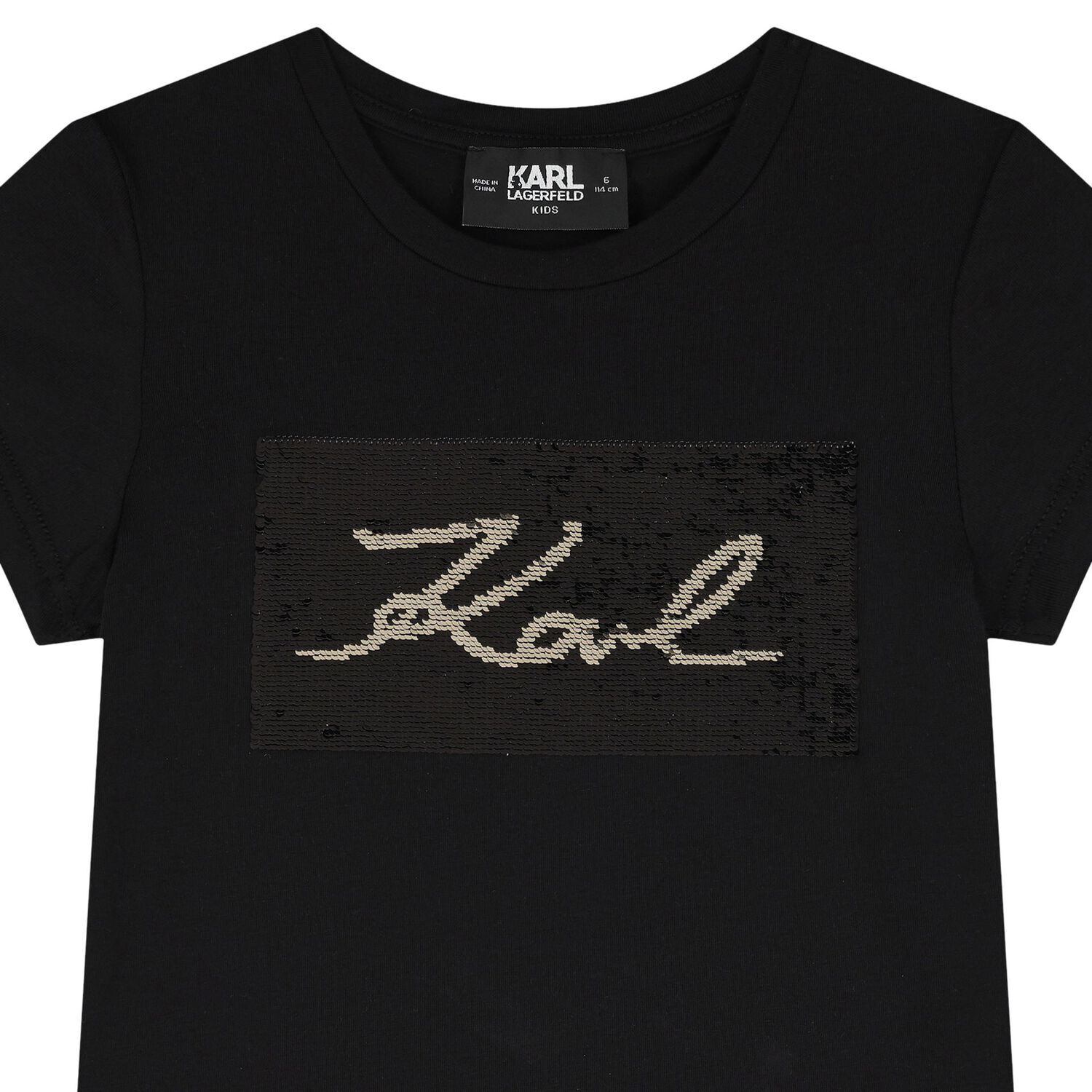 Girls Black Logo T-Shirt, 1, hi-res image number null