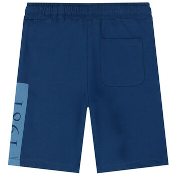 Boys Navy Blue Logo Shorts