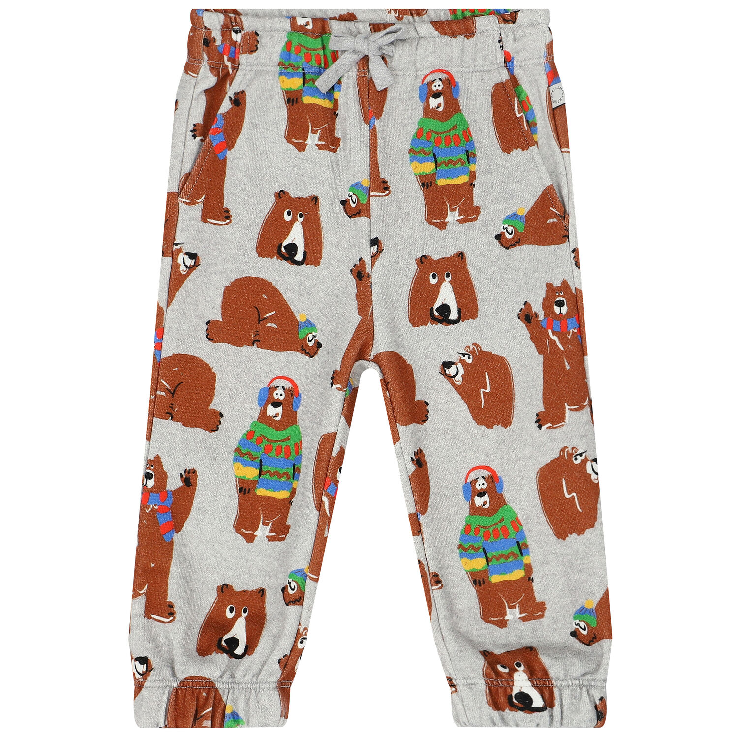 Younger Boys Grey Bear Joggers, 1, hi-res image number null
