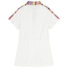 Girls White Logo Zig Zag Dress, 1, hi-res
