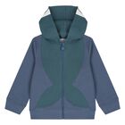 Boys Blue Whale Hooded Zip Up Top, 1, hi-res