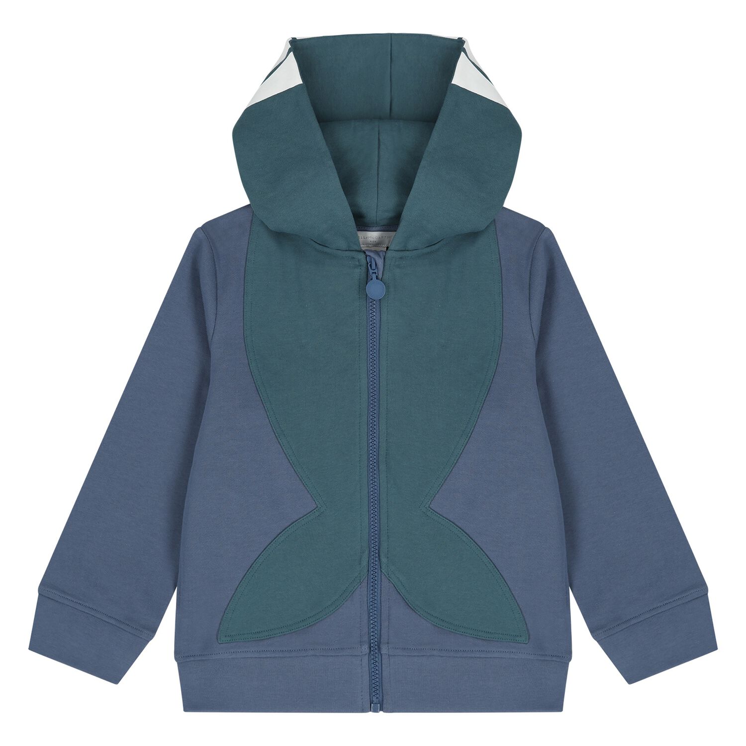 Boys Blue Whale Hooded Zip Up Top, 1, hi-res