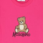 Girls Pink Teddy Bear Logo T-Shirt, 4, hi-res