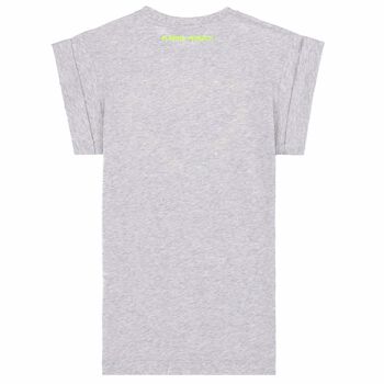 Girls Grey Embroidered Text T-Shirt Dress