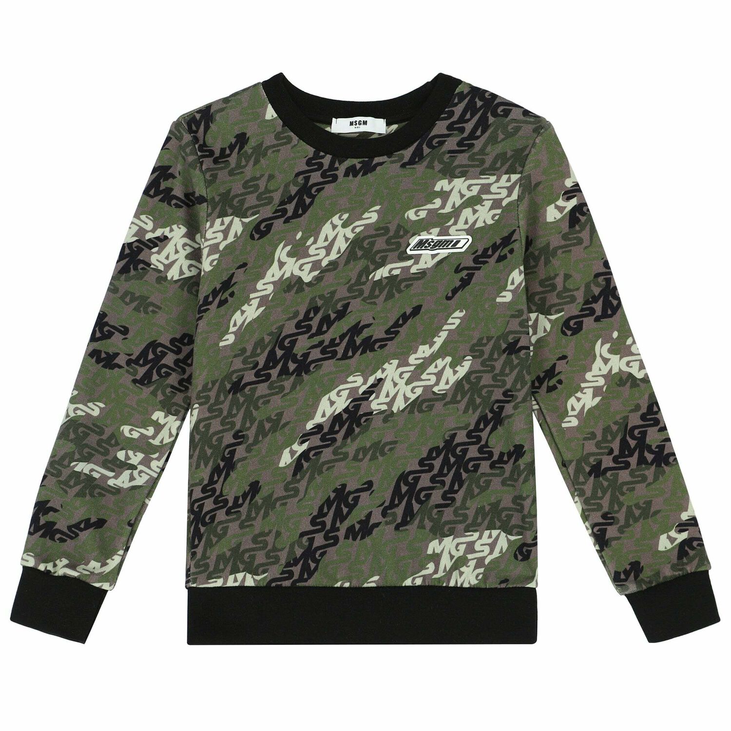 Boys Green Camouflage Sweatshirt, 1, hi-res image number null