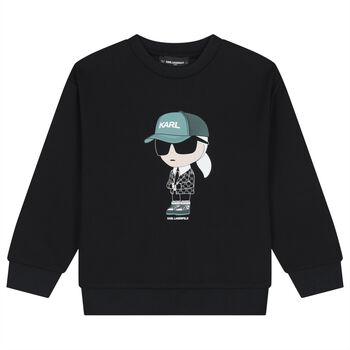 Boys Black Ikonik Logo Sweatshirt
