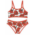Girls White & Red Logo & Poppy Bikini, 1, hi-res
