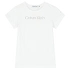 Girls White & Silver Logo T-Shirt, 1, hi-res
