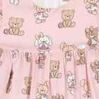 طقم فستان بنات بطبعه تيدى بير باللون الوردى, 4, hi-res