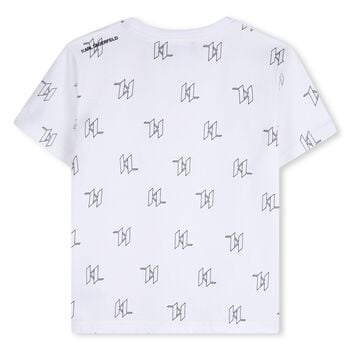 Boys Mini Me White Logo T-Shirt