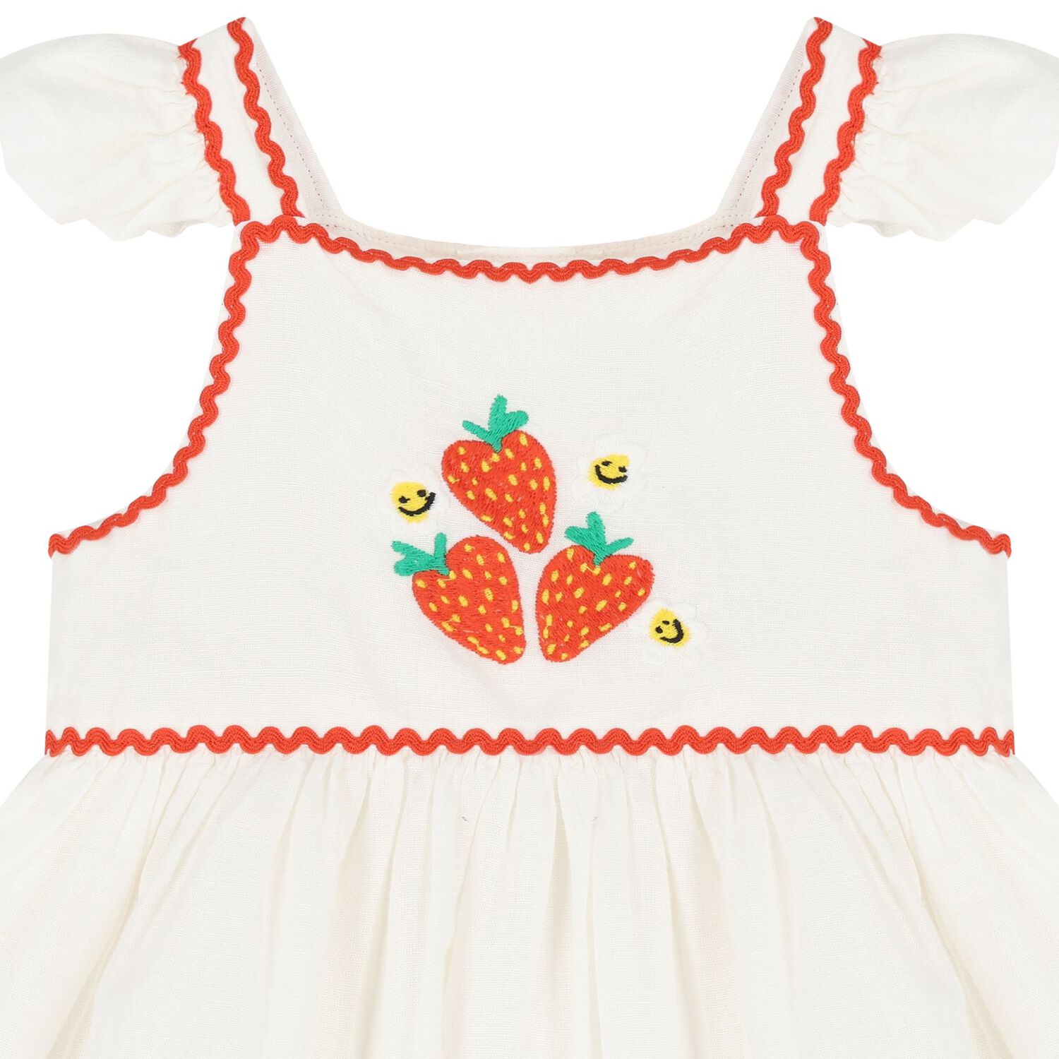 Younger Girls Ivory Strawberry Dress, 1, hi-res image number null