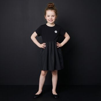 Girls Black Logo Dress
