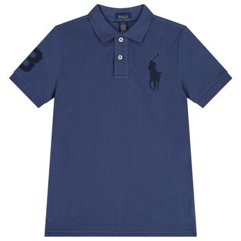 Boys Navy Blue Logo Polo Shirt