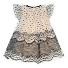 Baby Girls Beige & Black Tulle & Lace Ivy  Dress, 1, hi-res