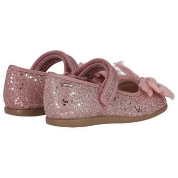 Younger Girls Rose Gold Bow Shoes