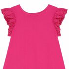 Girls Pink Cotton Dress, 1, hi-res