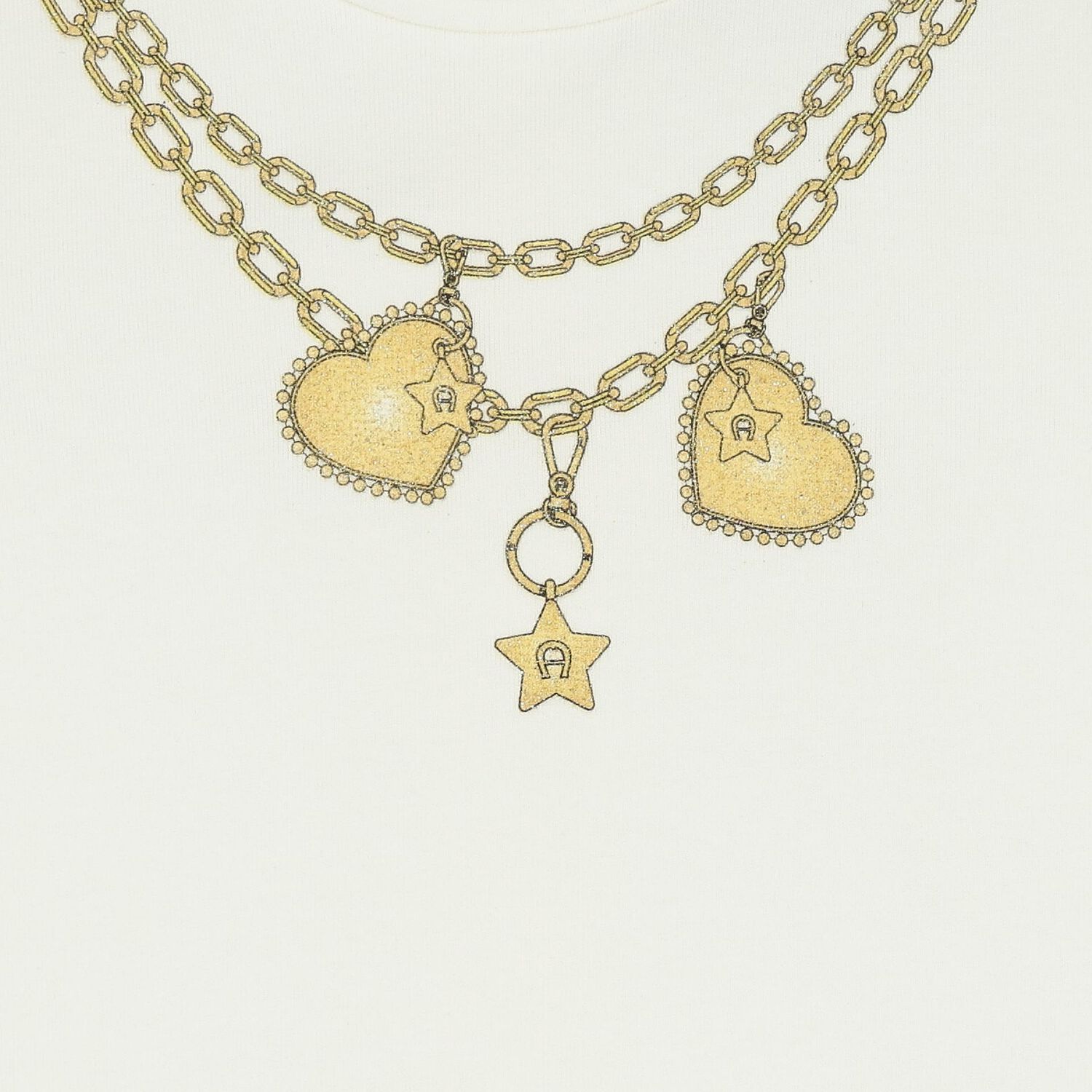 Younger Girls Ivory Necklace Logo Dress, 1, hi-res