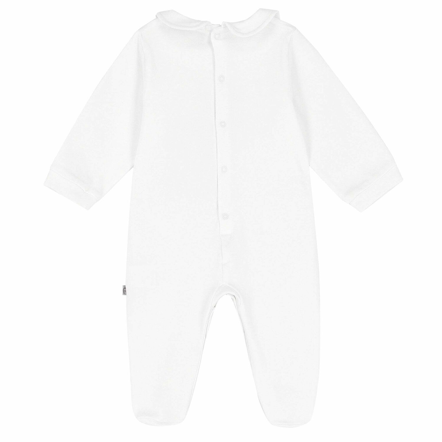 Baby White & Gold Logo Babygrow , 2, hi-res