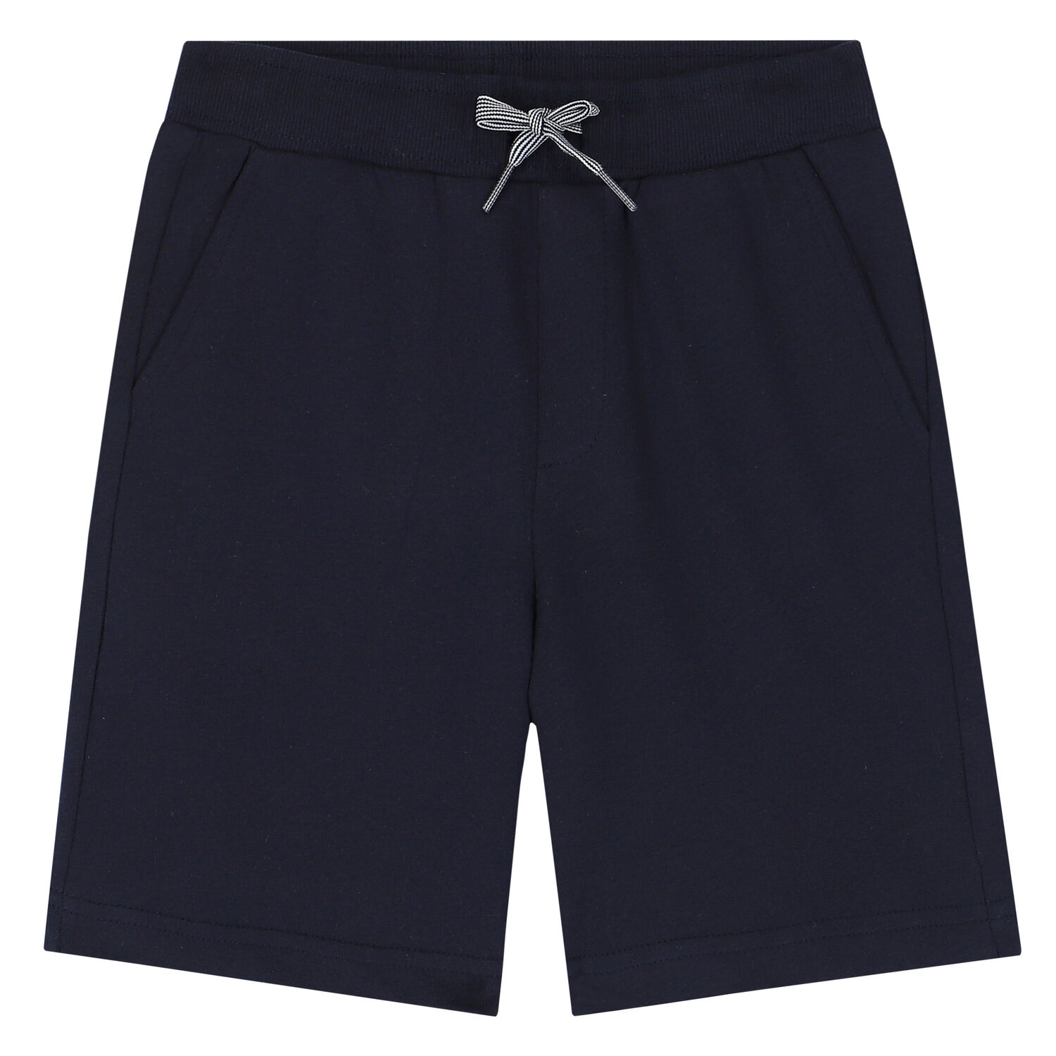 Boys White & Navy Striped Shorts Set, 1, hi-res