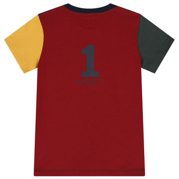 Boys Navy Blue & Red Logo T-Shirt