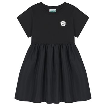 Girls Black Logo Dress
