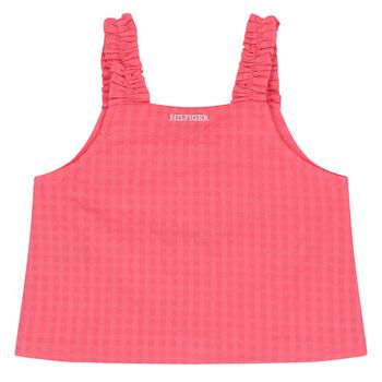 Girls Pink Sleeveless Logo Top