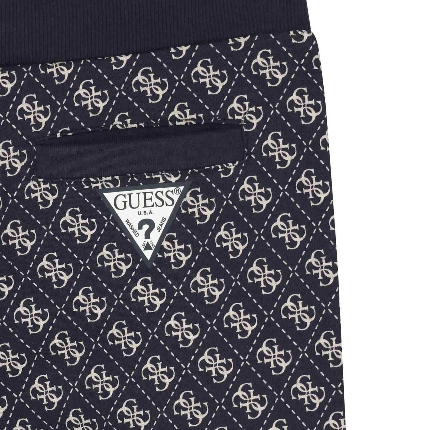 Boys Navy Blue Logo Joggers, 1, hi-res
