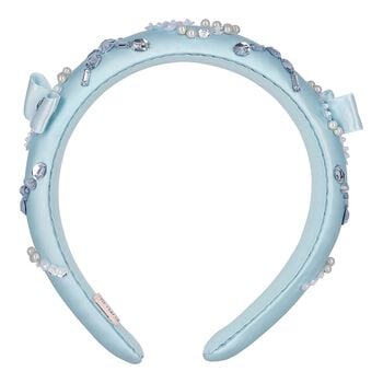 Girls Blue Embellished Satin Headband