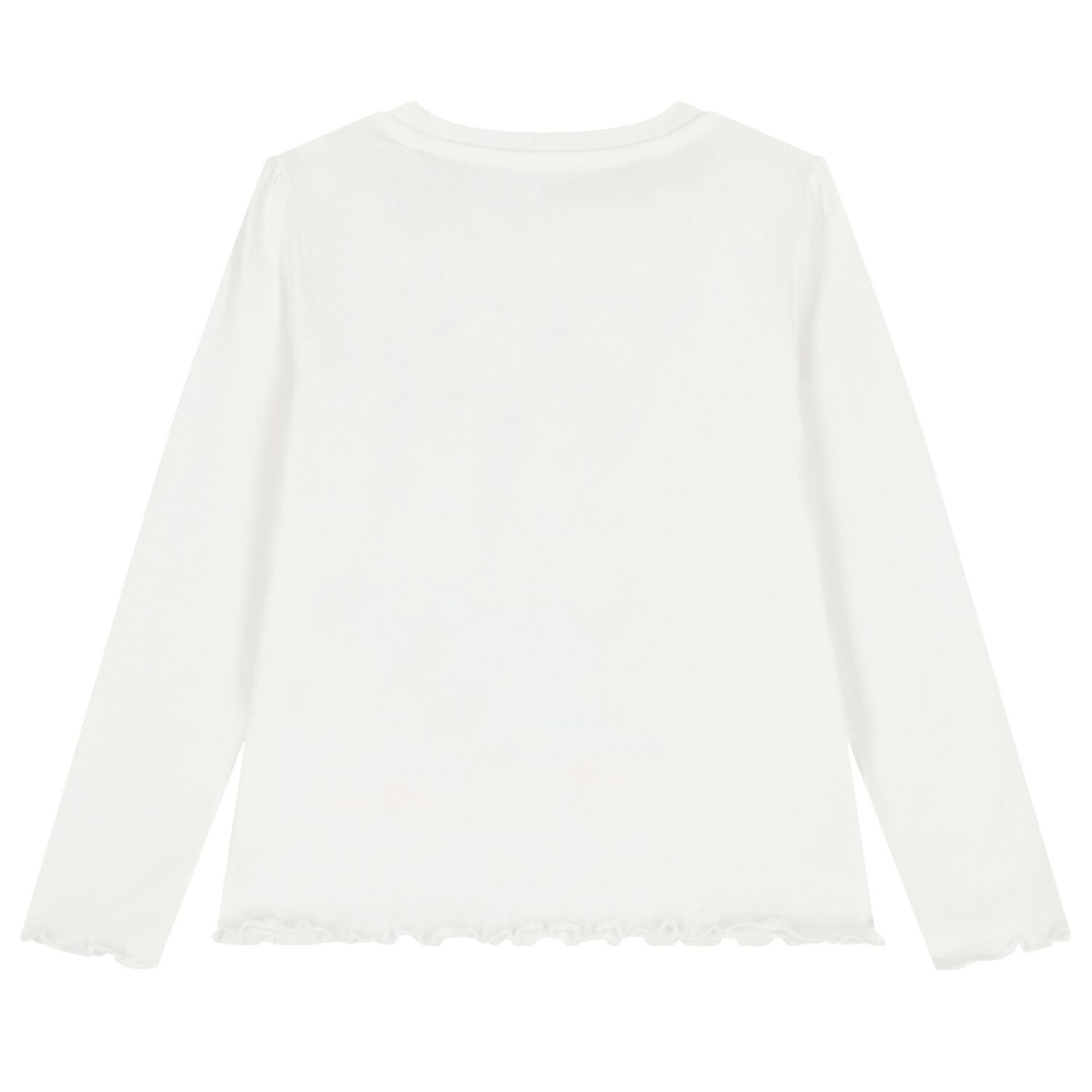 Girls Ivory Teddy Bear Logo Long Sleeve Top, 1, hi-res