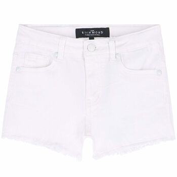 Girls White Denim Shorts